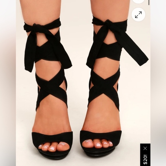 Lulu’s Black Strappy Women's Heels - Picture 2 of 10
